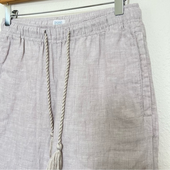 Sigrid Olsen Pull-on Elastic Waist Natural Tan Linen Jogger Pant Size XSmall - Picture 2 of 11